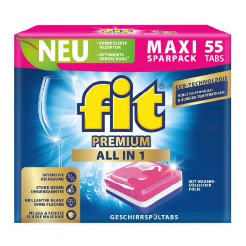Таблетки для посудомийних машин Fit Premium All in 1, 55 шт